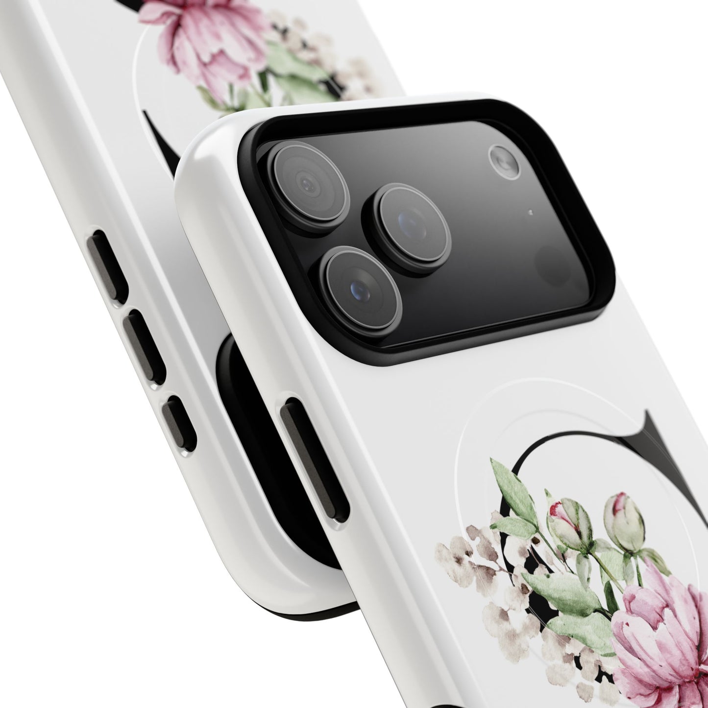 Floral Monogram 'S' Tough Protective Magnetic Phone Case