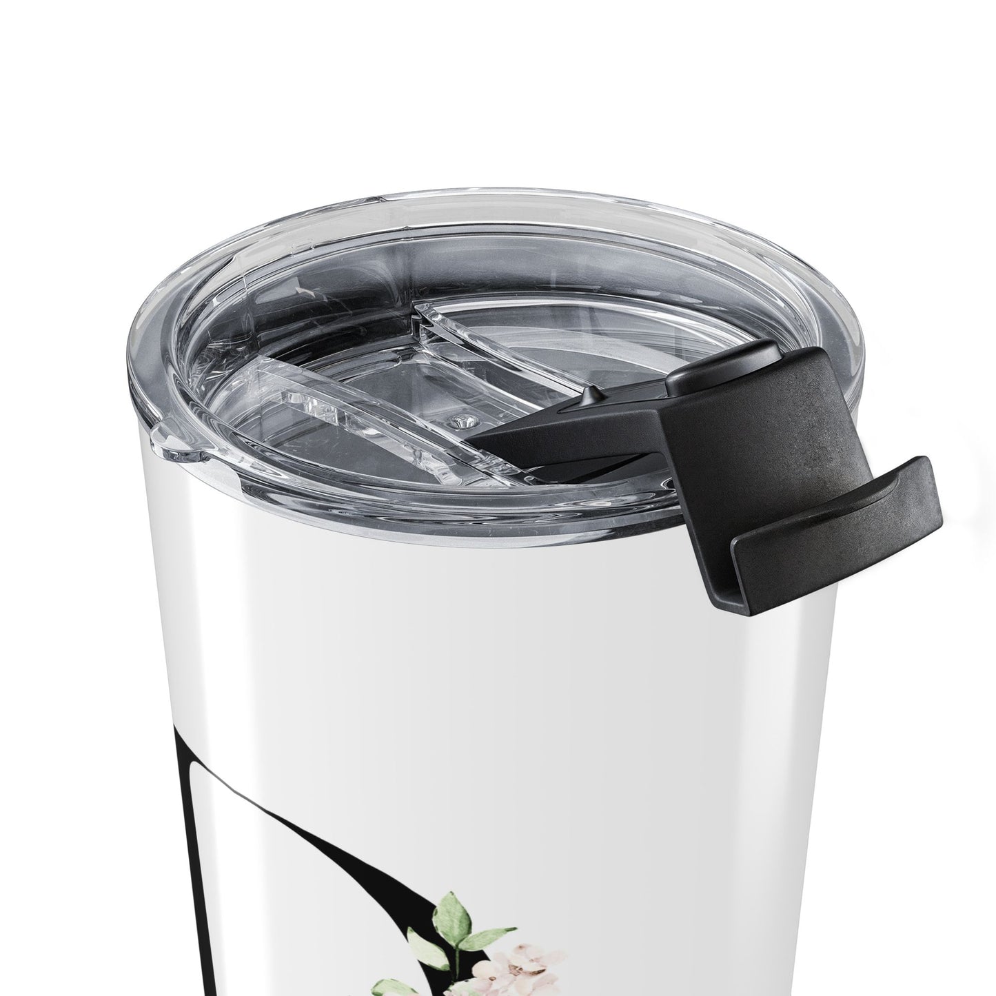 Elegant Letter "D" Floral Monogram Tumbler 20oz