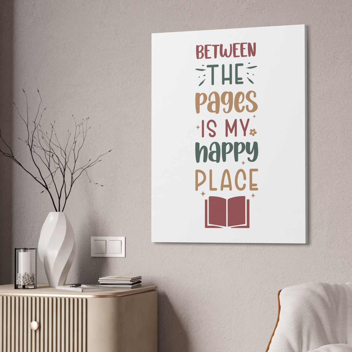 Between The Pages Is My Happy Place Wall Art 30x40