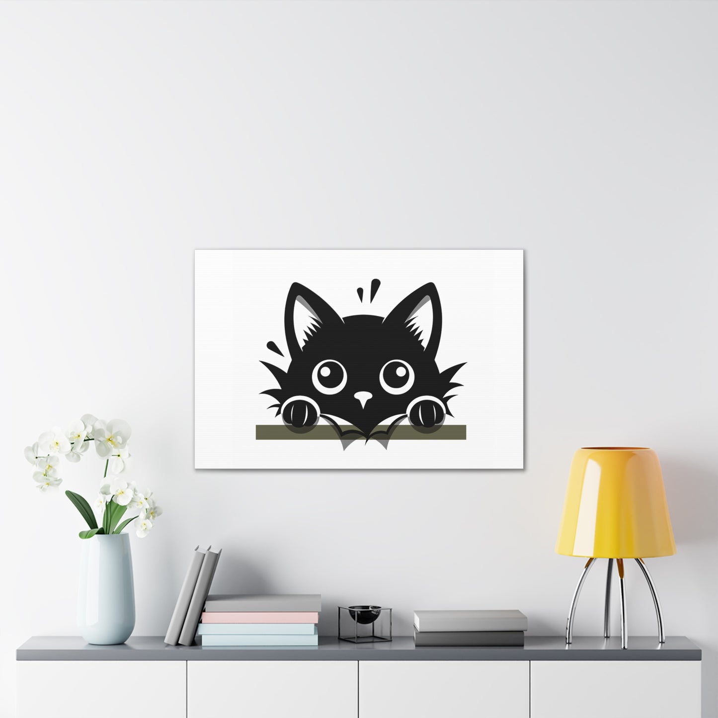Cute Peeking Kitten Wall Art 30x24