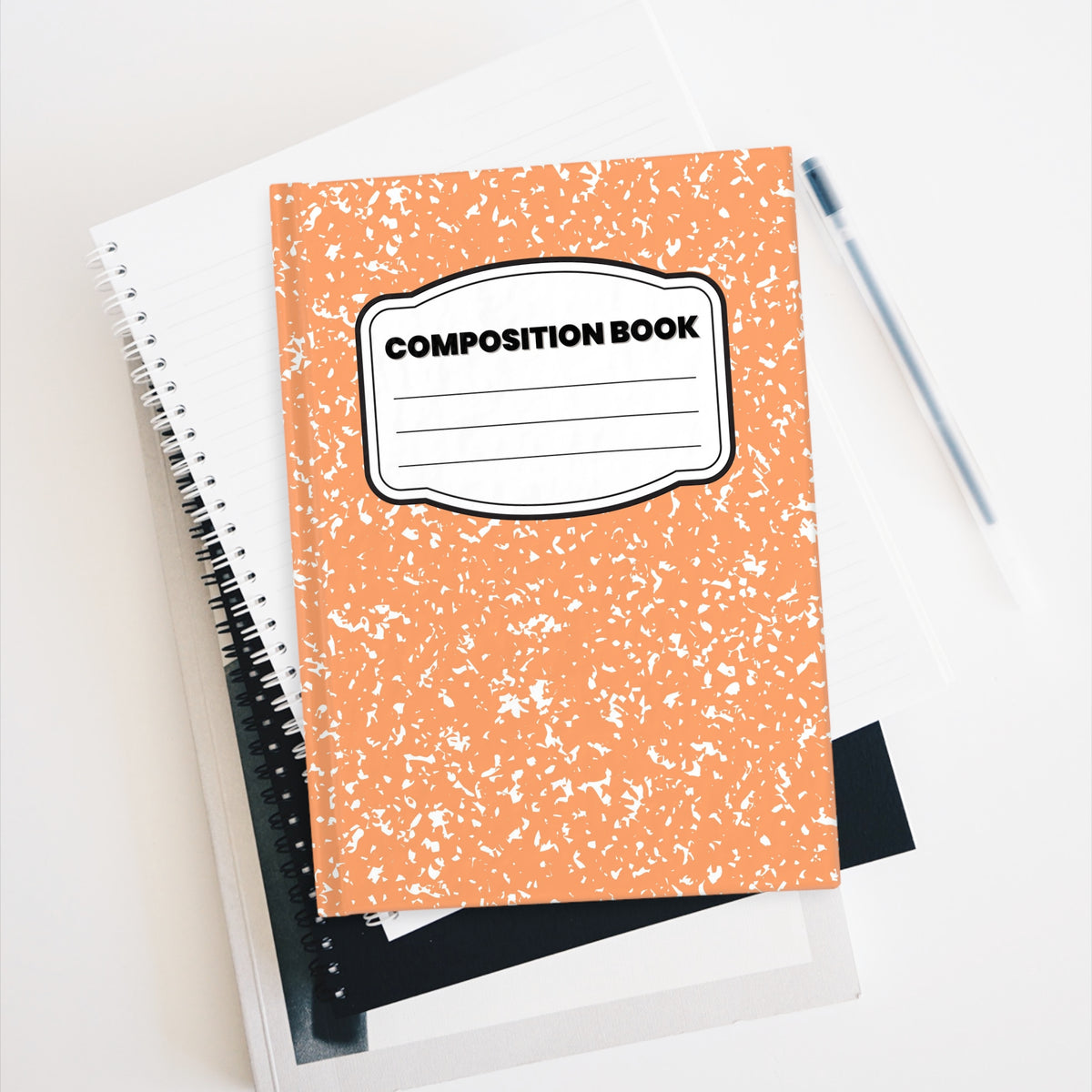 Orange Marble Classic Composition Blank Journal