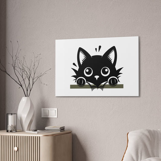 Cute Peeking Kitten Wall Art 30x24