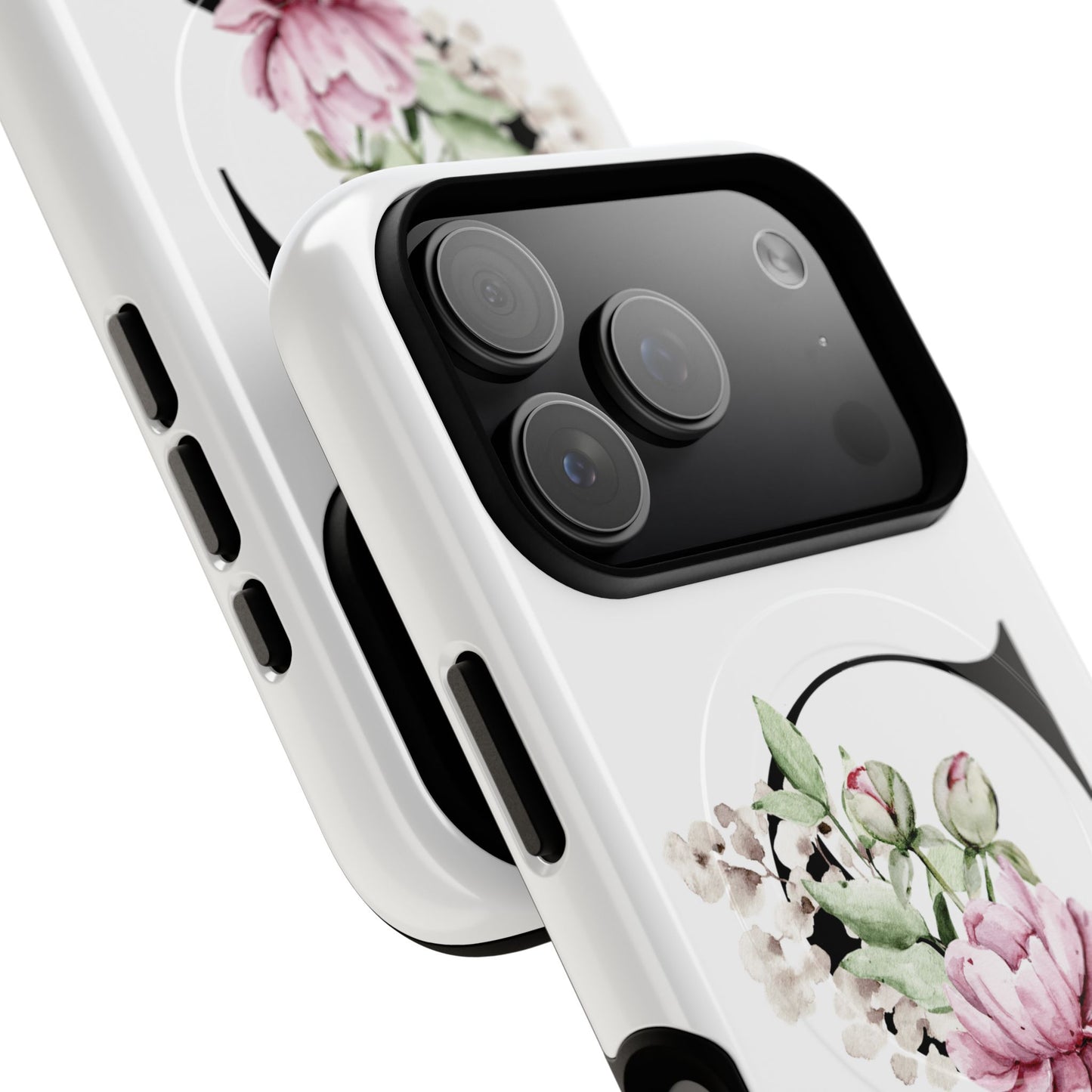 Floral Monogram 'S' Tough  Protective Magnetic Phone Case
