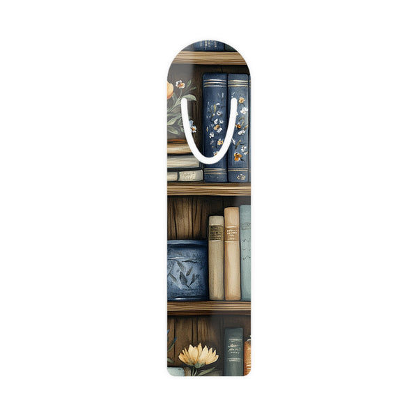 Vintage Bookshelf Floral Metal Bookmark