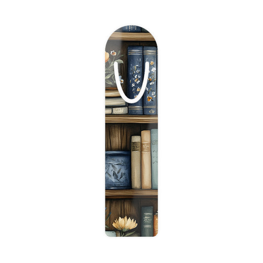 Vintage Bookshelf Floral Metal Bookmark