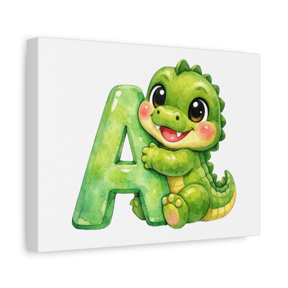 Cute Baby Alligator A-Z Alphabet Wall Art Canvas 12x9