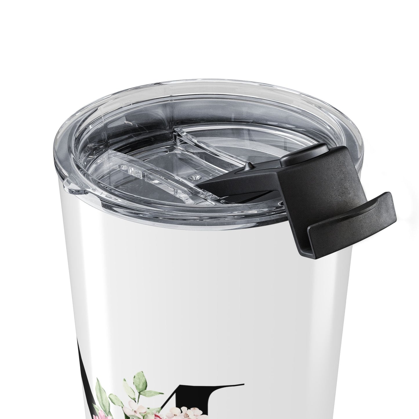 Elegant Letter "M" Floral Monogram Tumbler 20oz