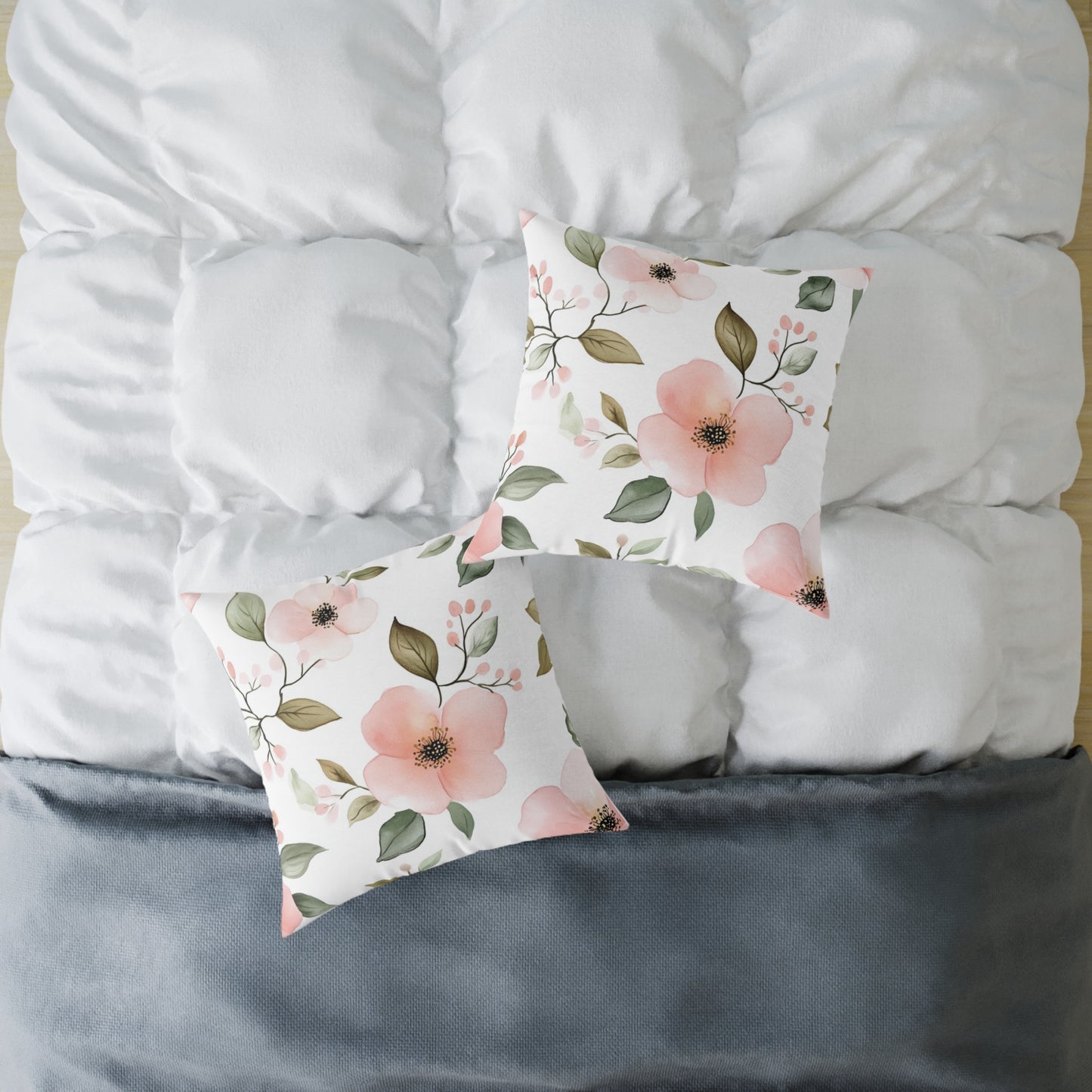 Floral Botanical Accent Square Throw Pillow