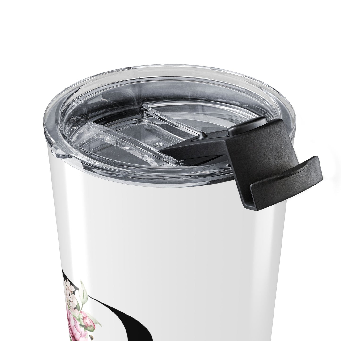 Elegant Letter "P" Floral Monogram Tumbler 20oz