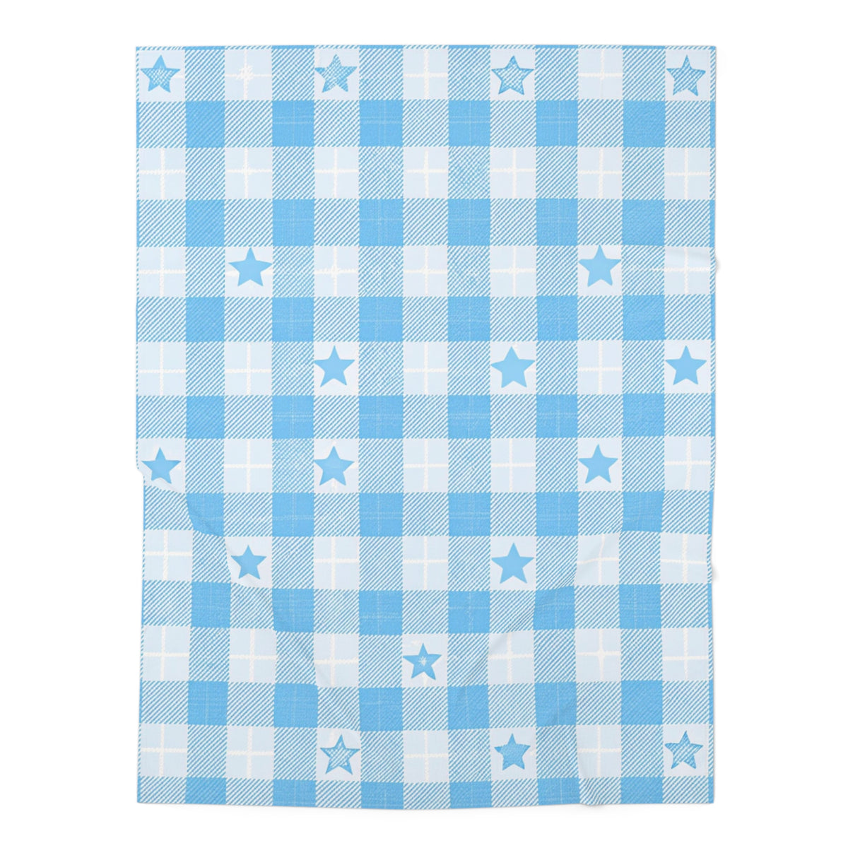 Baby Blue Star Gingham Swaddle