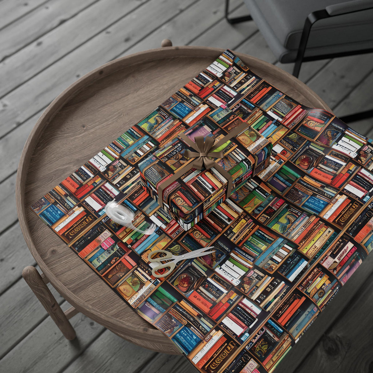 Bookshelf Book Lover Wrapping Paper for Readers