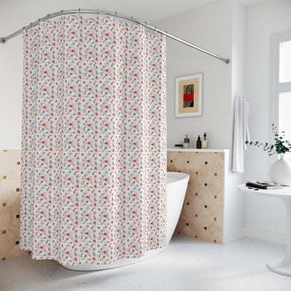 Blush Pink Watercolor Floral Shower Curtain