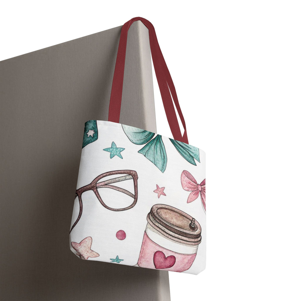 Cute Coffee & Glasses Tote Bag
