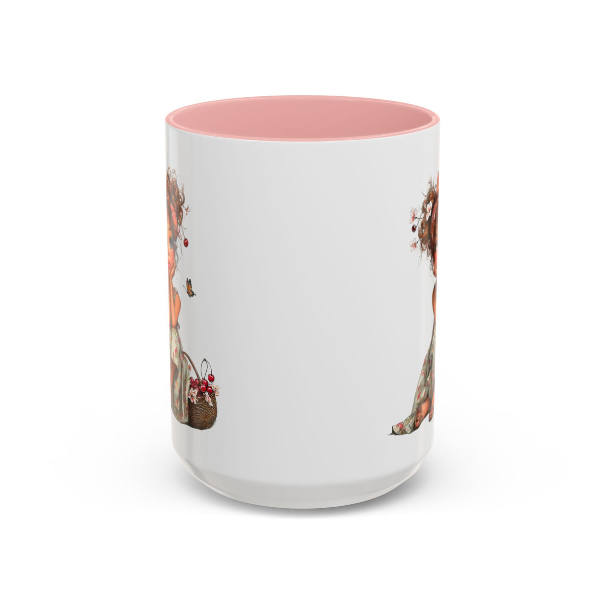 Cute Girl Floral Child Art Accent Mug