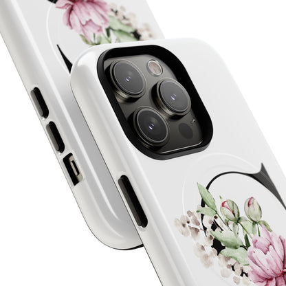 Floral Monogram 'S' Tough  Protective Magnetic Phone Case
