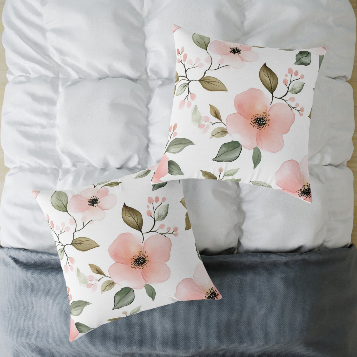 Floral Botanical Accent Square Throw Pillow