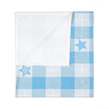 Baby Blue Star Gingham Swaddle