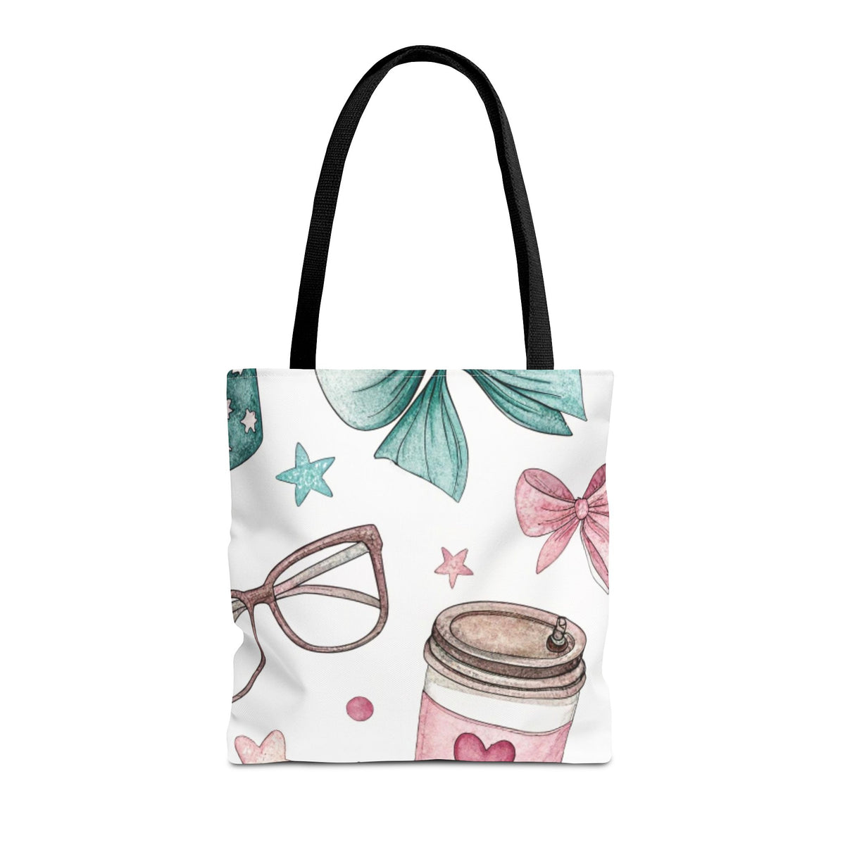 Cute Coffee & Glasses Tote Bag