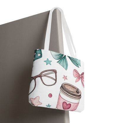 Cute Coffee & Glasses Tote Bag