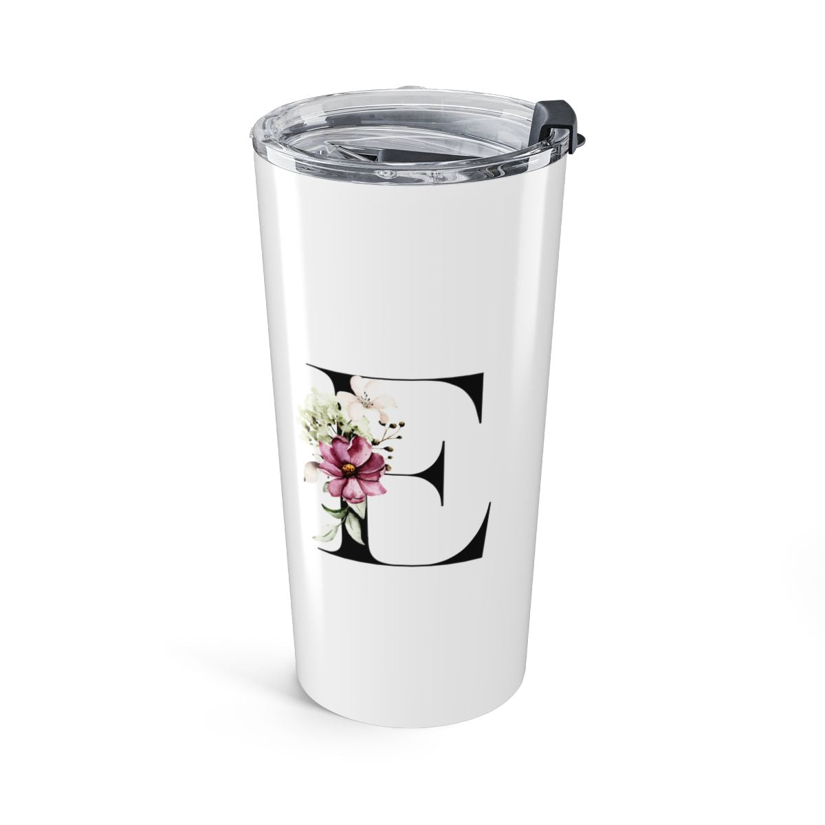 Elegant Letter "A-Z" Floral Monogram Tumbler 20oz
