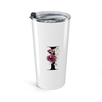 Elegant Letter "A-Z" Floral Monogram Tumbler 20oz