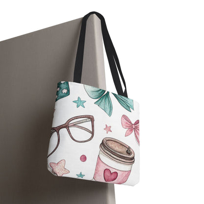Cute Coffee & Glasses Tote Bag