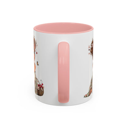 Cute Girl Floral Child Art Accent Mug