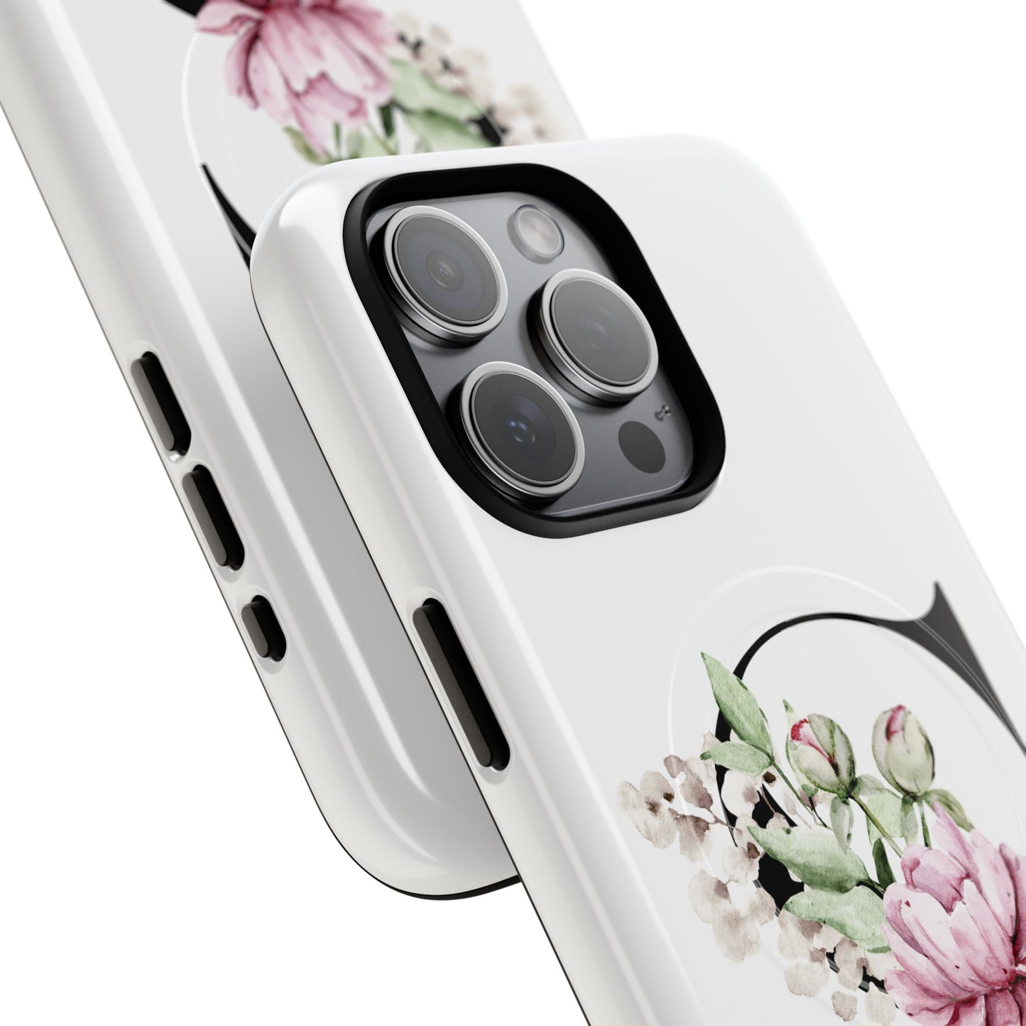 Floral Monogram 'S' Tough  Protective Magnetic Phone Case