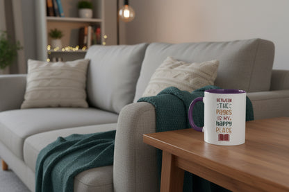 "Between the Pages is My Happy Place" Accent Mug