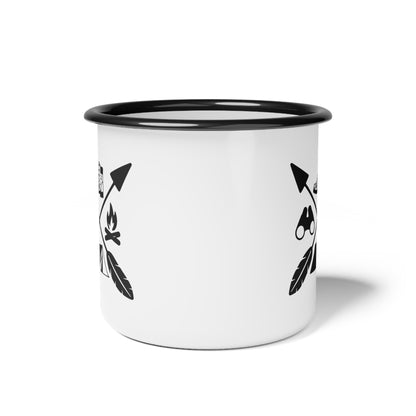 Campfire & Hiking Graphic Icons Enamel Mug