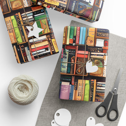 Bookshelf Book Lover Wrapping Paper for Readers