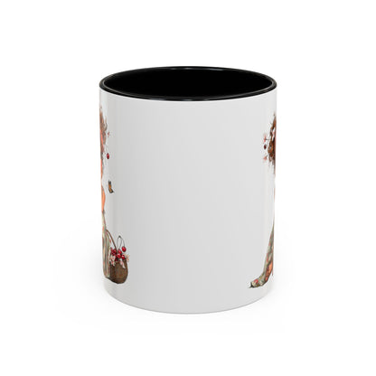 Cute Girl Floral Child Art Accent Mug