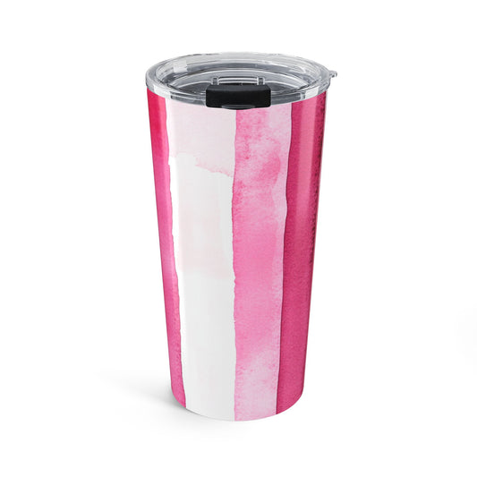 Pink Watercolor Stripe 20 oz Tumbler