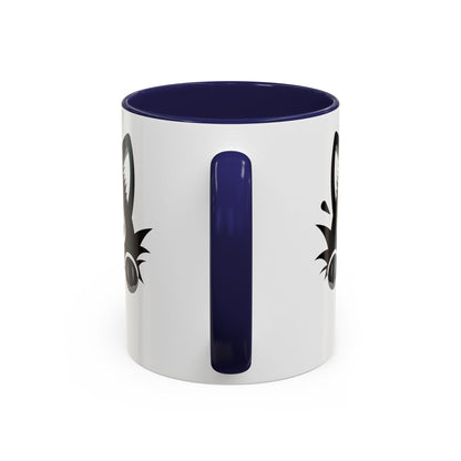 Peek-A-Boo Black Cat Accent Coffee Mug (11, 15oz)
