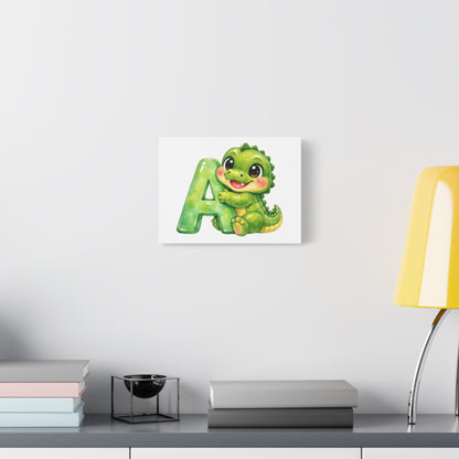 Cute Baby Alligator A-Z Alphabet Wall Art Canvas 12x9