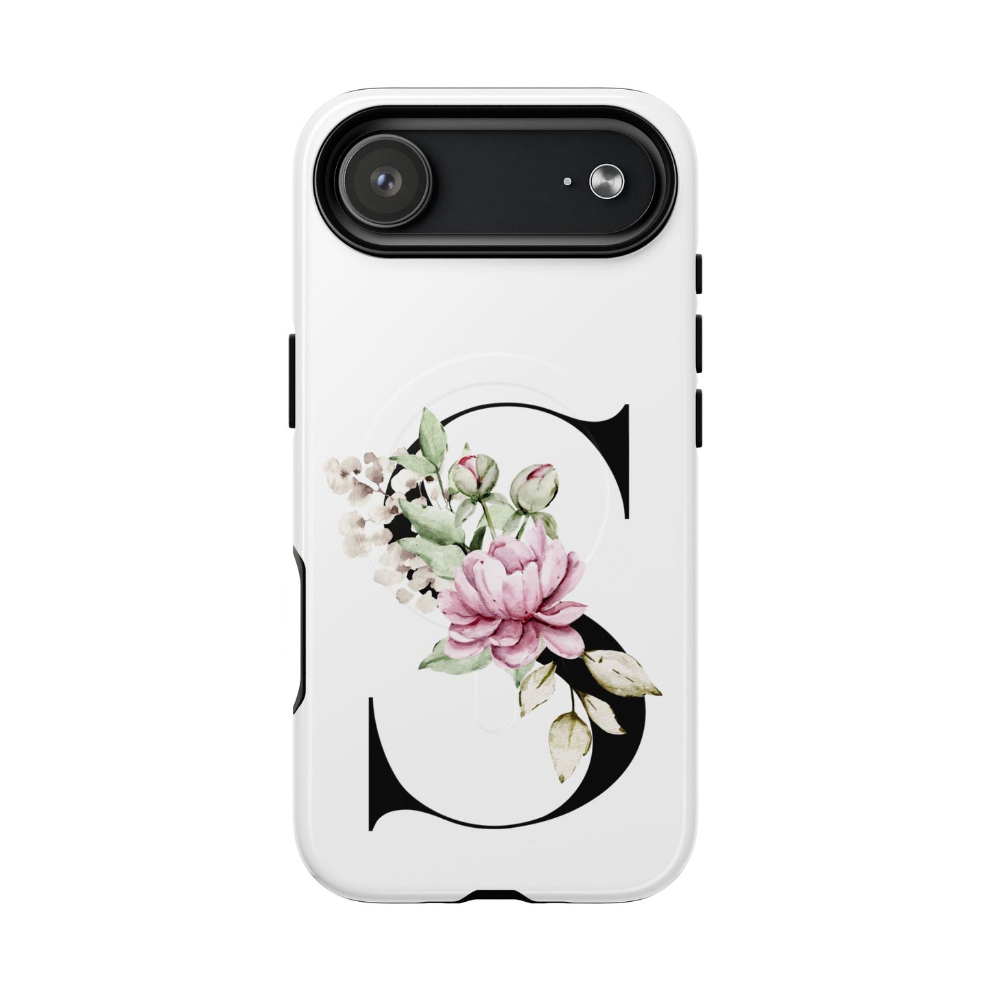 Floral Monogram 'S' Tough  Protective Magnetic Phone Case