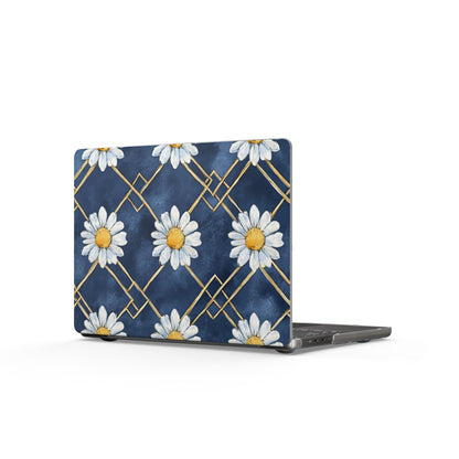 Daisy Floral Navy MacBook Laptop Cover - Matte