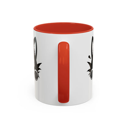 Peek-A-Boo Black Cat Accent Coffee Mug (11, 15oz)